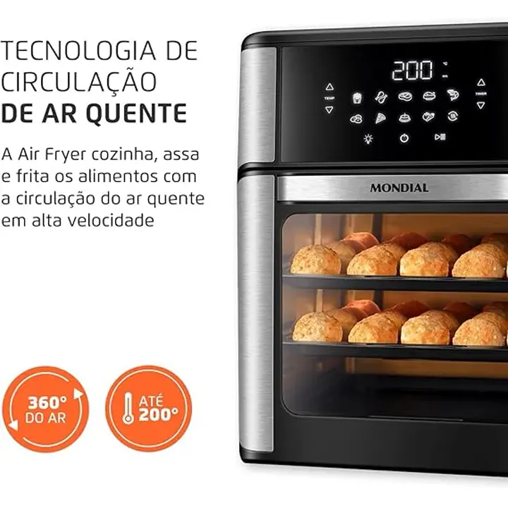 Tecnologia Air Circuit 360° com cozimento uniforme