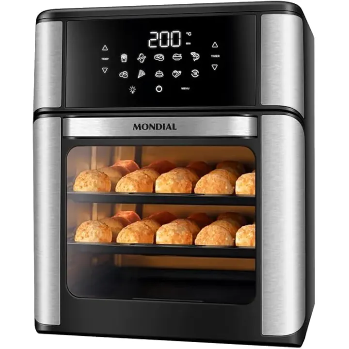 Air Fryer Oven 12L Mondial preta/inox